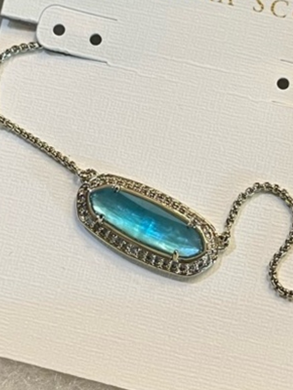 Kendra Scott Gold Annika Necklace with London Blue Stone NIB